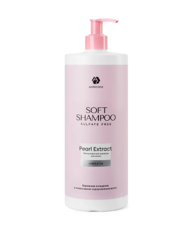 ADRICOCO, Бессульфатный шампунь Soft Shampoo, 1000 мл арт 1509121 Ч/З