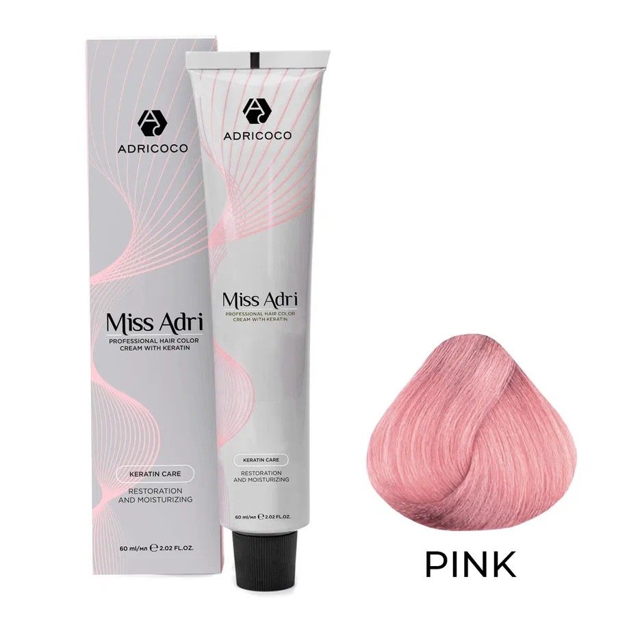 ADRICOCO, К/краска д/волос Miss Adri с кератином, Pink Розовый 60 мл, арт 8713767