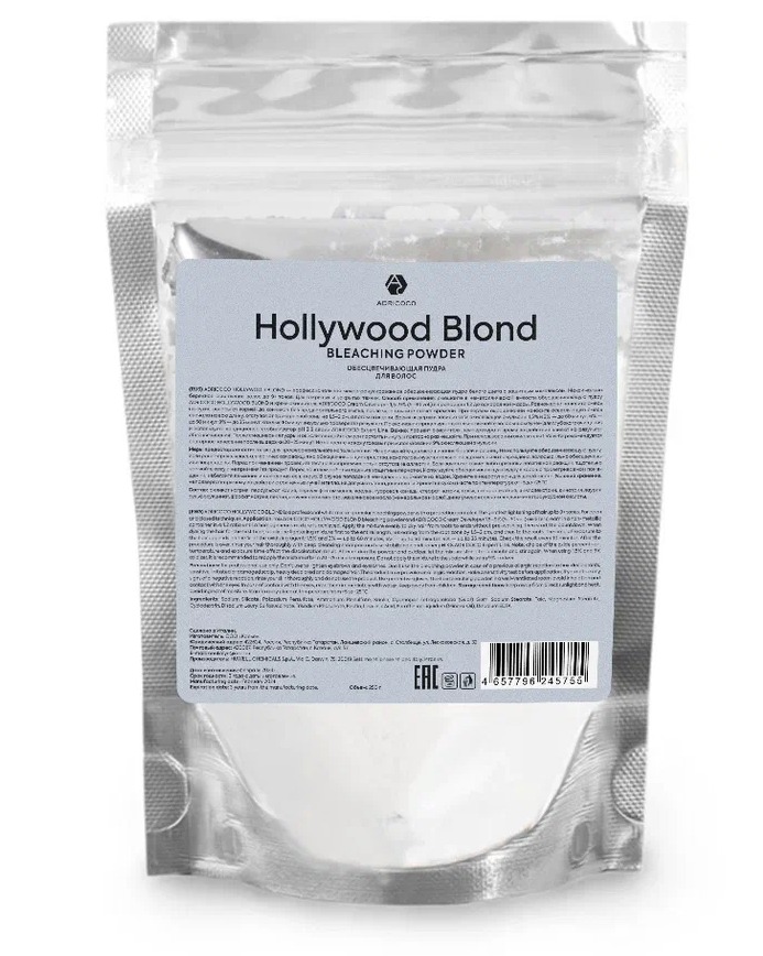 ADRICOCO, Обесцвечивающая пудра для волос Hollywood Blond, 9+ белая, 250 г