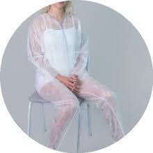 Костюм для прессотерапии DИOН (туника, брюки), р-р. 52-56, пл. 25г/м2 инд. упак. (Ч/З)