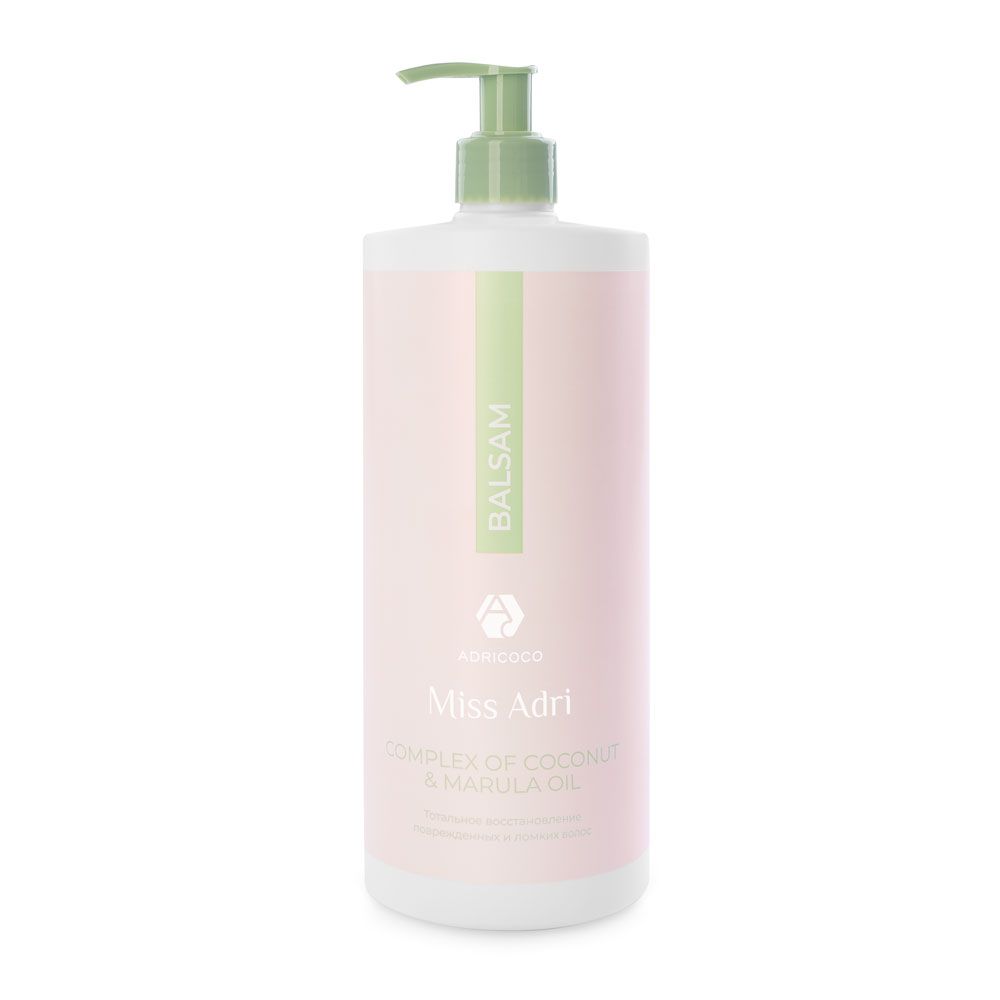 ADRICOCO, Восстанав.бальзам д/волос Miss Adri Complex of coconut&marula oil,1000мл,арт.74931 Ч/З