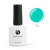 ADRICOCO, Цветной гель-лак №194 ярко-бирюзовый, 8 мл
