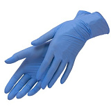 Перчатки нитриловые смотровые неопудренные, голубые L, 100 пар