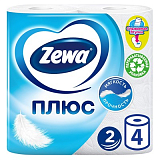 Туалетная бумага двухслойная ZEWA PLUS (4 рулона)
