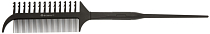 DEWAL, CO-213 Расческа для мелирования с пластиковым хвостиком,черная 25 см