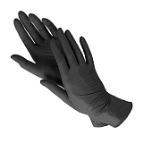 BASIC, Перчатки нитриловые текст. на пальцах, XL черный, 50 пар (МАРК)