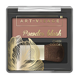 ART-VISAGE Румяна компактные с кисточкой POWDER BLUSH 303 cacao