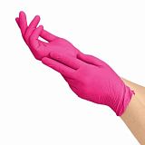mediOk, Перчатки нитриловые неопудренные Mangenta, M, Розовый, 50 пар Ч/З