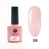 ADRICOCO, База для гель-лака Adry Nude Base, жесткая, с шиммером №08 прозрачный розовый, 8 мл